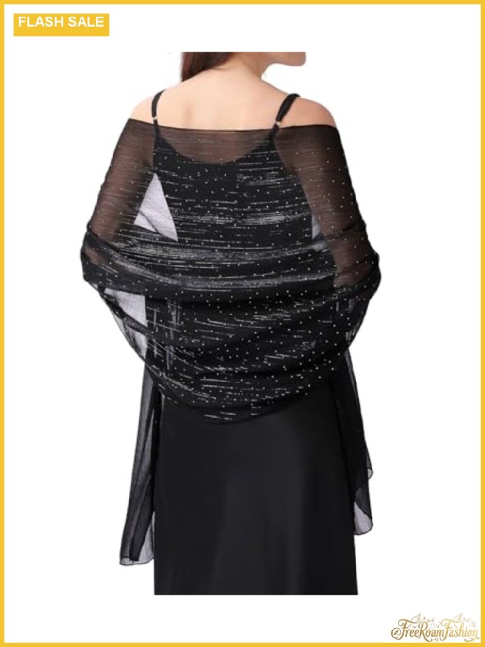 Chiffon Rhinestone Shawl Wrap Lightweight Formal Wedding